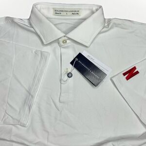 Holderness & Bourne Scott Polo Shirt Mens Large White Netflix Nebraska Golf Cup